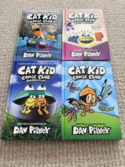 Cat Kid Comic Club Lot of 4 HC Books Dav Pilkey Dog Man Spin-Off Set