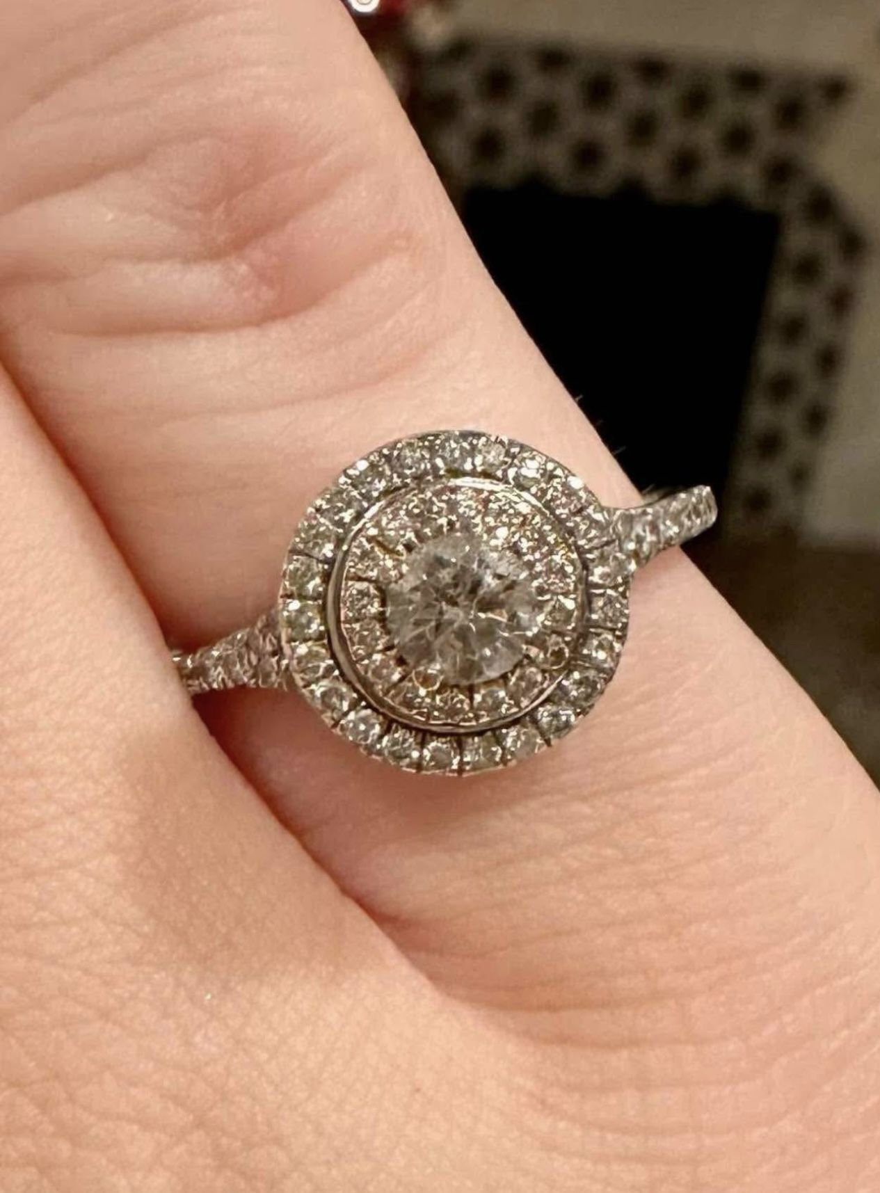 Engagement Ring 14k White/Rose Gold 3/4ct