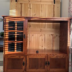 Red Oak Mission Style TV Armoire