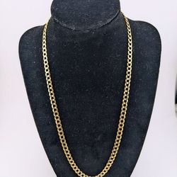 14K Solid Gold Cuban Curved Link Necklace
 17.40g