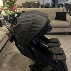 Summer Infant 3Dpac CS+ Double Stroller, One-hand fold, Car Seat Compatible, Reclining Seats.