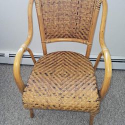 Cane And Rattan Accent Chair