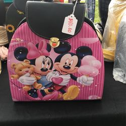 Mikey And Minnie Bookbag/purse