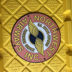 Northwest airways Vintage Porcelain Enamel Painted Metal Sign