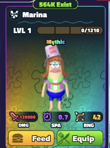 SpongeBob Tower Defense- MYTHIC “marina”