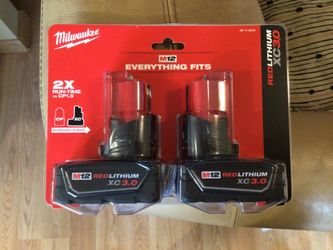 Milwaukee M12 Batteries 2PK XC3.0.  Brand NEW.  NUEVO.