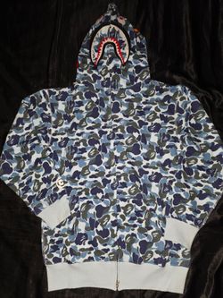 BAPE Shark ABC Camo Full Zip Hoodie, Blue, Size L & XL