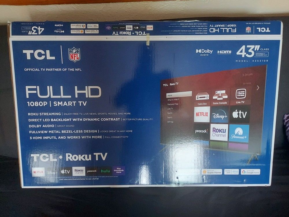 43 INCH TCL ROKU SMART TV