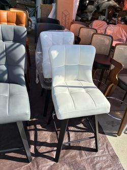 White leather bar stool