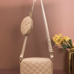 Womens quilted square bag purse with coin purse 