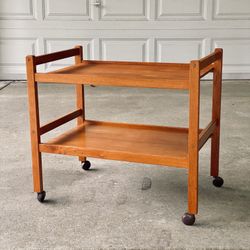 Restored Mid Century Teak Bar Cart 