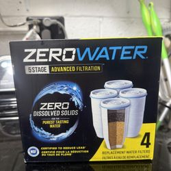4-pack of ZeroWater 5-Stage Advanced Filtration Replacement Water Filters.