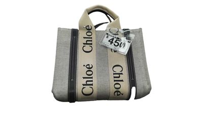 Chloe Chloe Tote Bag Beige Canvas Beige / Tan Purse / Handbag