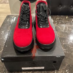 Red Suede Boots Size 8 Men Brand New