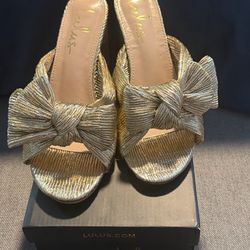 Gold Lulus Heels