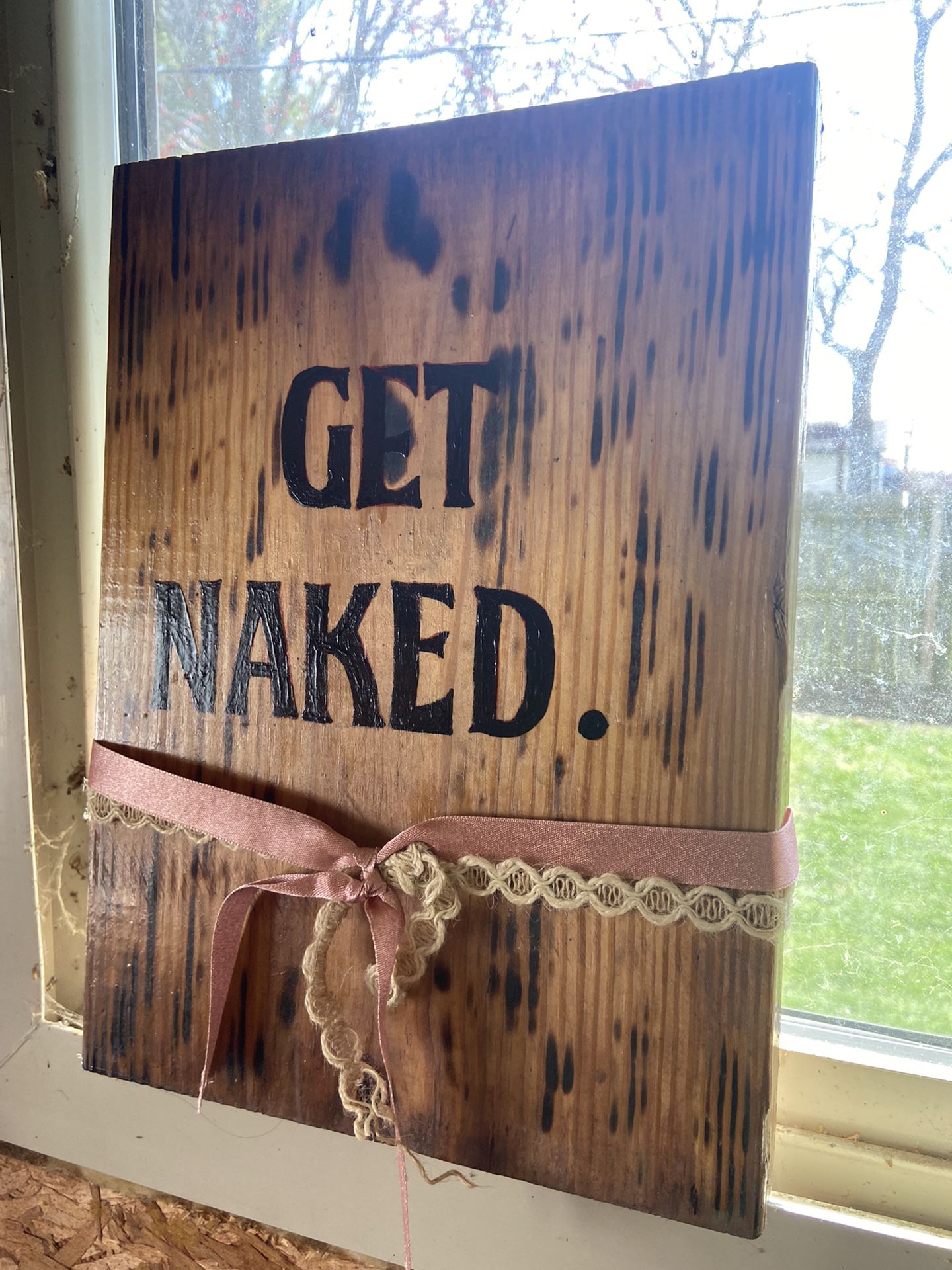 Wooden Bathroom Sign Hand Crafted
