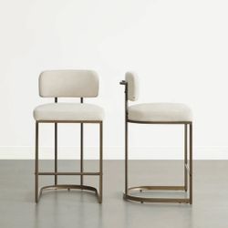 ✨ Modern White Linen Counter Stools (Set of 2) – $150 ✨