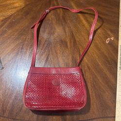 Vintage Fendi Bag Red Woven Shoulder Bag Purse