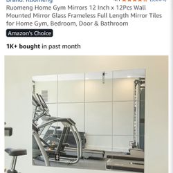 Home Gym Mirrors 12 Inch x 12Pcs Wall Mounted