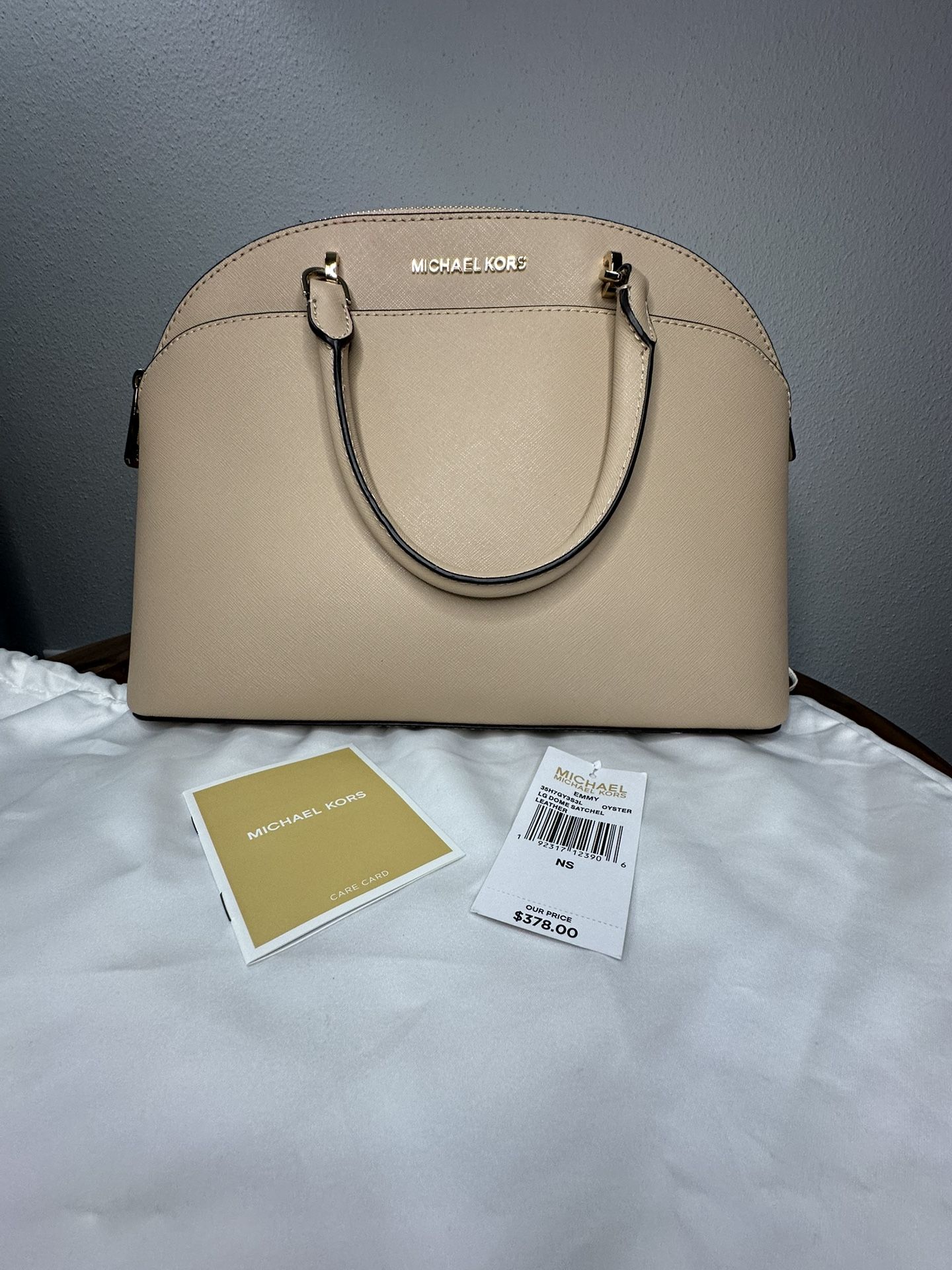 MICHAEL KORS EMMY SAFFIANO DOME SATCHEL PURSE