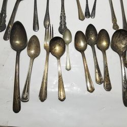 Vintage Collectable 34 mixed silverware. See pictures Rogers Sheffield england , James w tufts GMC EP. ALL OR NOTHING. $50