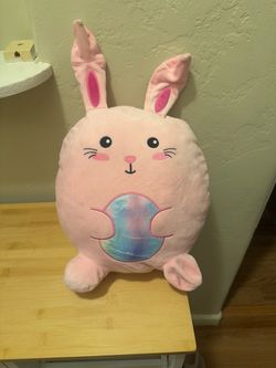 Pink Bunny Easter Egg Plush Toy