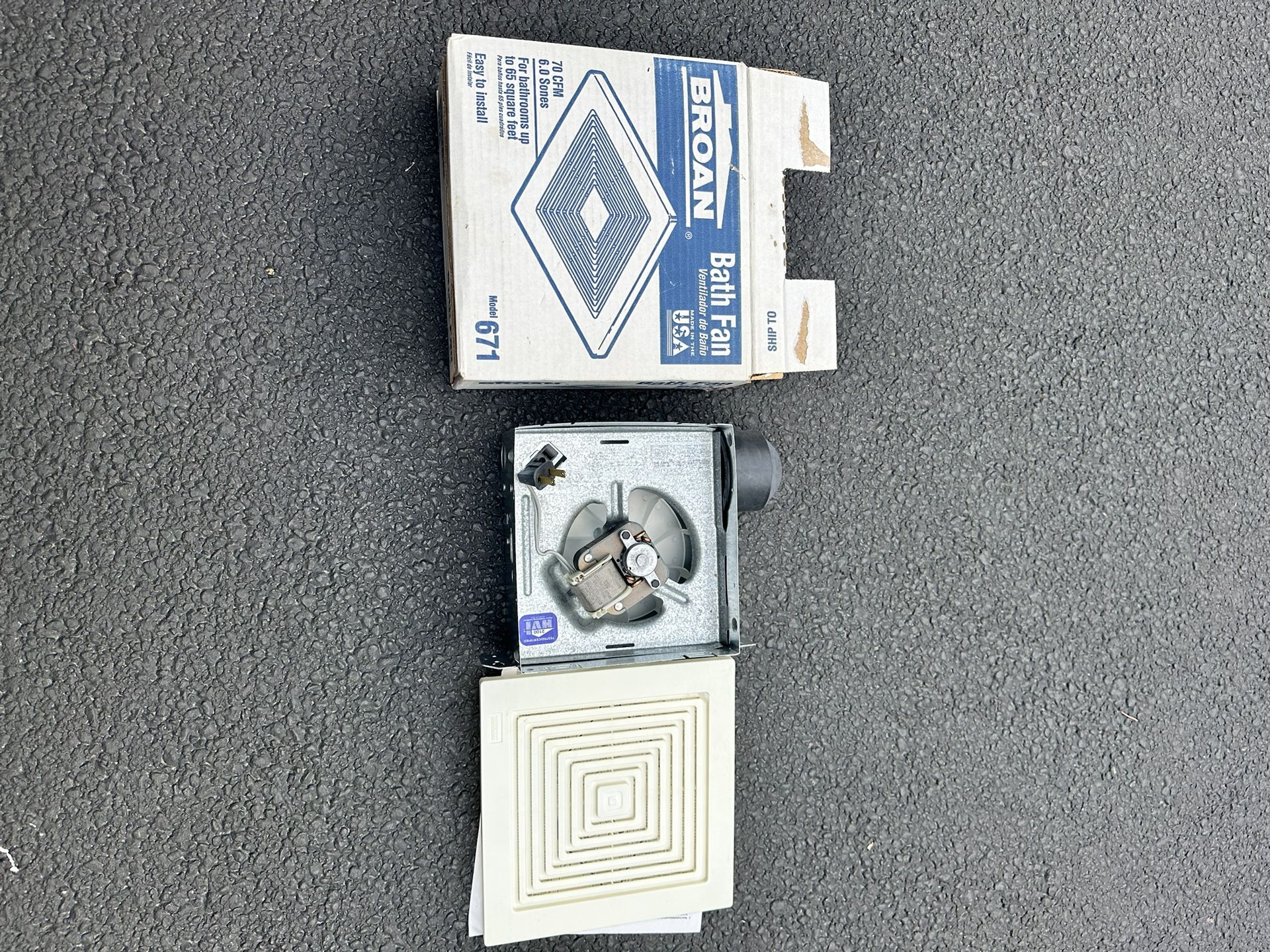 Broan Bath Fan Model 671