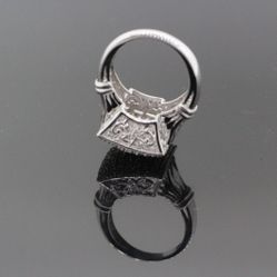 Women's 14k White Gold Pave Set Diamond Ring 6.6g Size 7 1.33 TCW G-H SI1 #30928