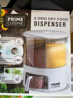 Brand New Prime Cuisine 6-Grid Rotating Dry Food Dispenser