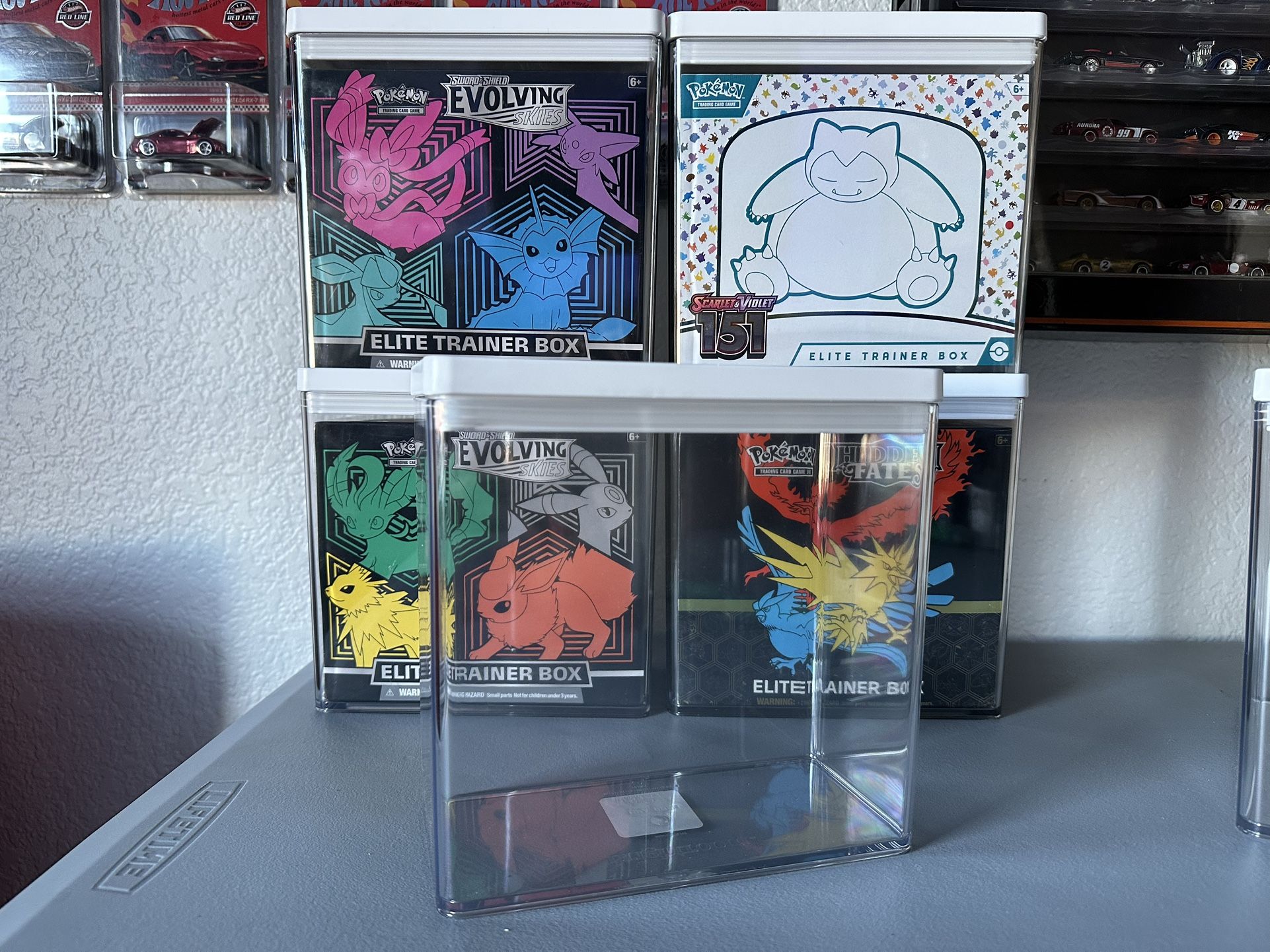 NEW pokemon Elite TCG Trainer Box Acrylic Case Stackable Case ETB cases $20 each Etbs Not Included