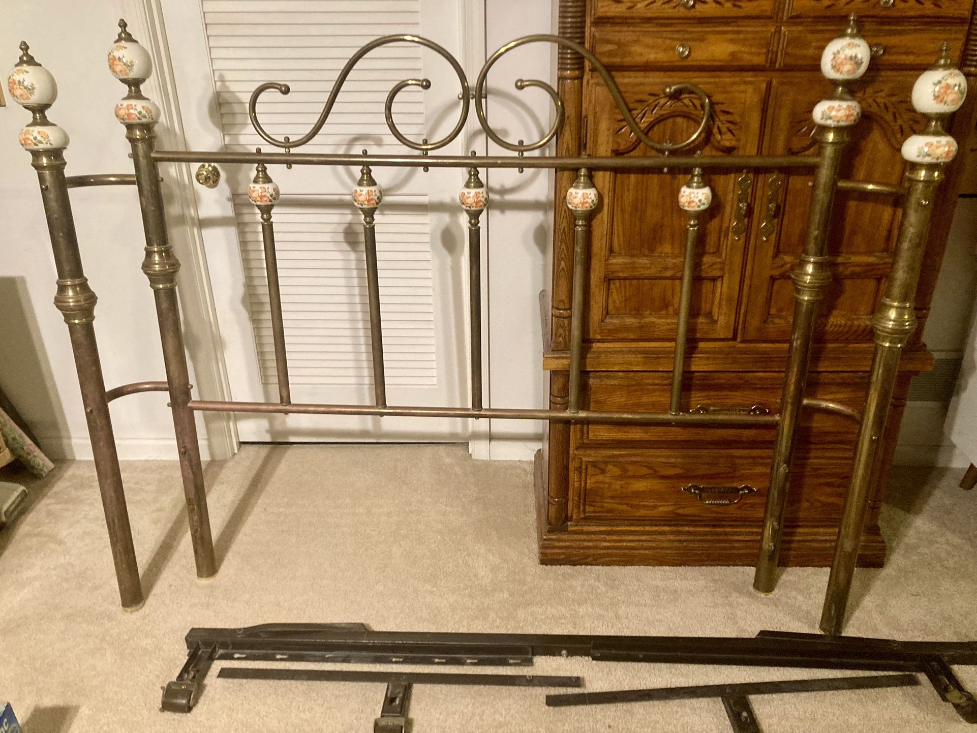 Brass Queen Headboard with Frame