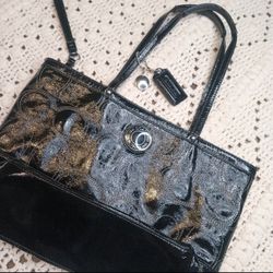Coach Signature Patent Leather Tote Bag