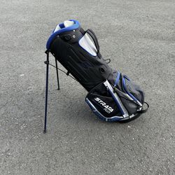 Strata Golf Bag 7 Way 5 Zipper Pockets Blue/ Black