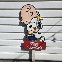 Snoopy & Linus Valentines Day Yard Sign