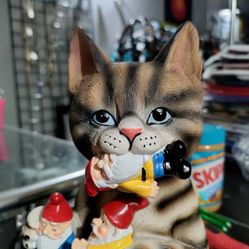 Mark And Marget Cat Eating Gnomes