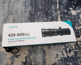 Camera MF Super Telephoto Zoom Lens F/8.3-16 420-800mm T2 Mount with AI-Mount Adapter Ring Universal 1/4 Thread Replacement for Nikon AI-Mount D50 D9