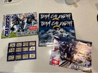 Vintage San Diego Chargers Team Calendar Lot 2006 2007 2015 2016 Set
