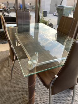 Glass dining Set With 4 Chairs