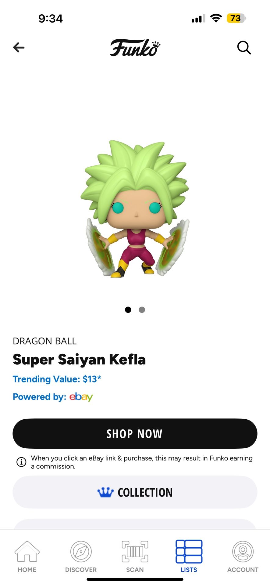 super saiyan kefla funko pop 