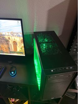 Green machine GTX gaming computer tower pc