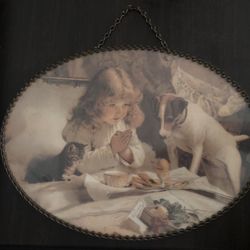 Flue Cover Vintage Replica Of "Suspense" by the English artist Charles Burton Barber By Gallery Graphics 