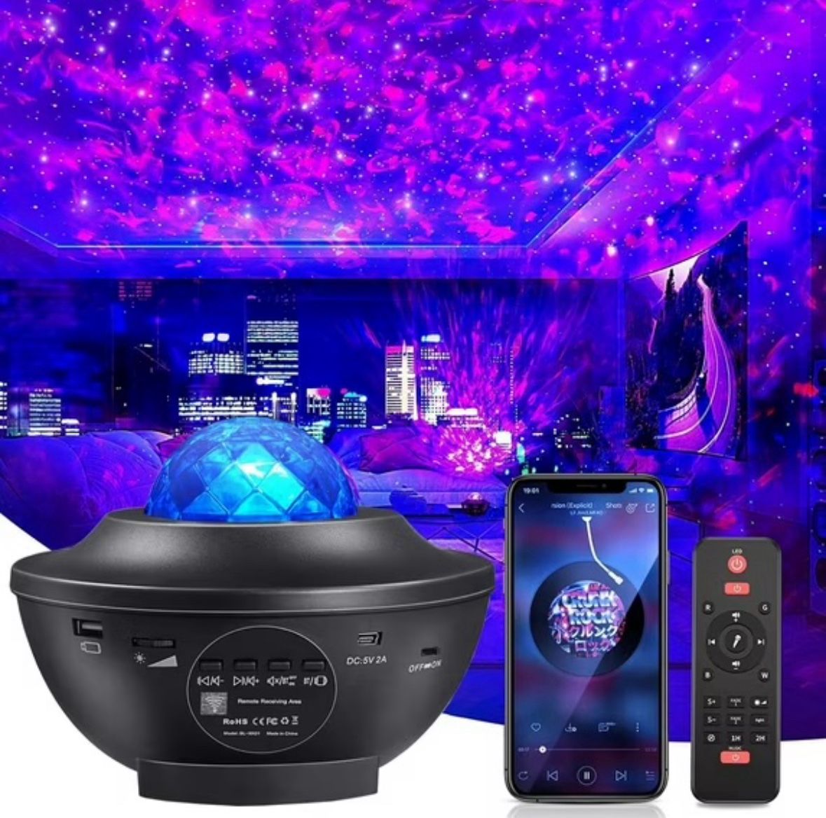 Star Projector Galaxy Light Projector with Remote & Bluetooth Speaker, Multiple Colors Dynamic Projections Star Night Light Projector for Kids Adults 
