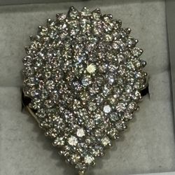 4k Gold Ring With 3.09 Ctw In Diamonds 