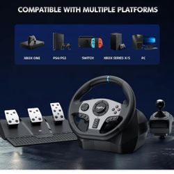 PXN Racing Wheel - Steering Wheel V9 Driving Wheel 270°/ 900° Degree Vibration Gaming Steering Wheel with Shifter and Pedal for PS4,PC,PS3,Xbox Series