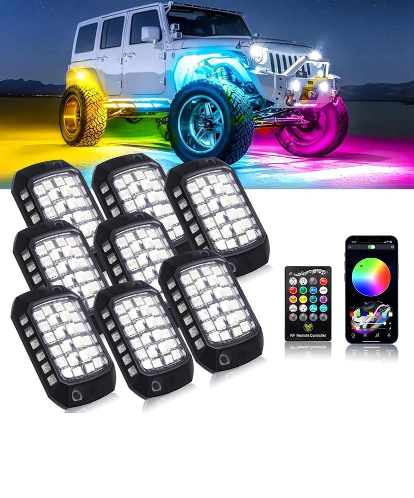 Brand New RCB Rock Lights, 8 Pods 36 LEDs