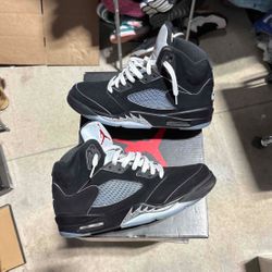 Size 10.5 - Jordan 5 Black Metallic Reimagined Pre Owned
