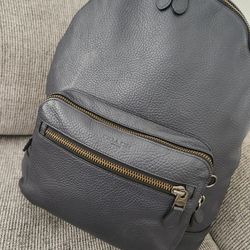 Unisex Coach Leather Backpack
