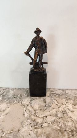 Bronze Farmer with Plow statue GERMANY