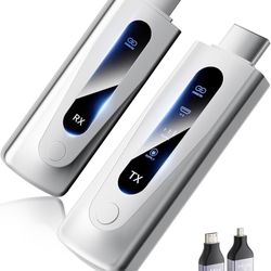 Wireless HDMI Transmitter and Receiver 328FT/100M, 4K Decode 1080P@60Hz Ultra HD Video Output, LED Display, Plug&Play 5G+2.4G for Audio to Monitor fro