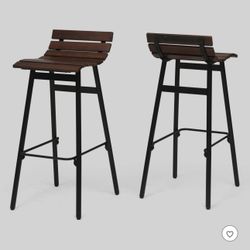 Set of 2 Pepperwood Wooden Barstool 